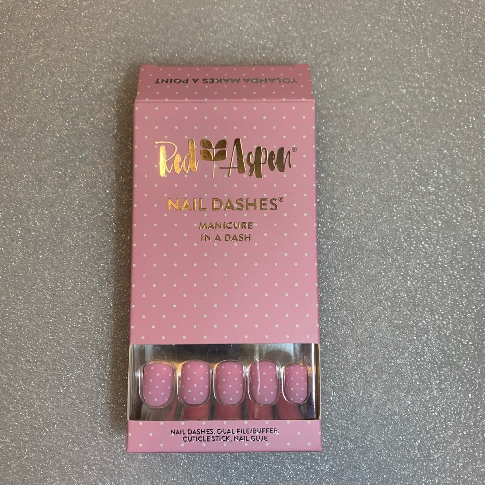 Red Aspen Pink Polka Dot Press-On Nails